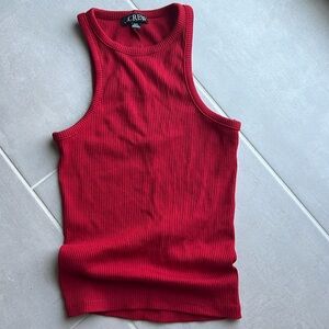 J crew XXS red ribbed tank